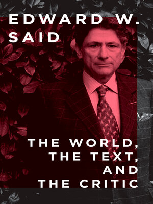 cover image of The World, the Text, and the Critic